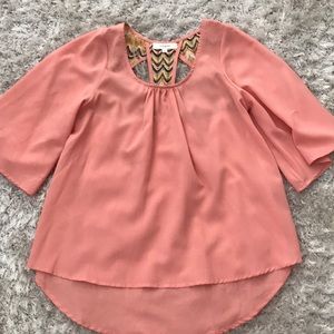 Open back light pink/peach top